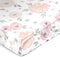 Sweet Jojo Designs Satin Fitted Baby Crib Sheets (Pink/Grey Boho Floral) for