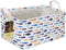 HUNRUNG Rectangle Storage Basket - Cute Canvas Organizer Bin for Pet/Children Toys, Books, and Clothes