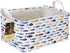 HUNRUNG Rectangle Storage Basket - Cute Canvas Organizer Bin for Pet/Children Toys, Books, and Clothes