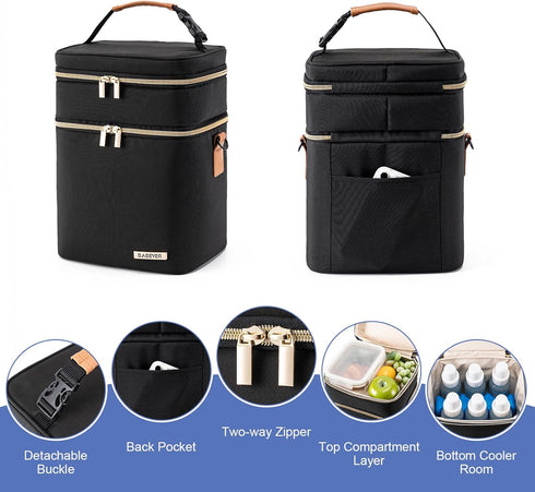Pack 6 9 Breastmilk Cooler Bag with Ice Fits Baby Bottles Up to Ounce