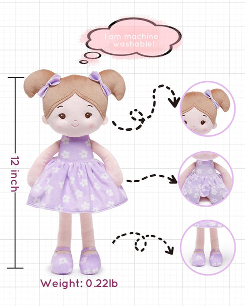 (12''), 1 LeyaDoll Soft Baby Doll Toys My First Baby Rag Doll for Year-Old Girl Birthday Gift, Leya Doll Christmas