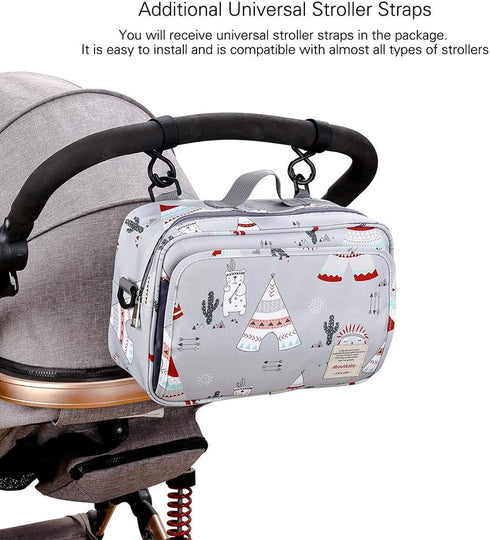 MOMIGO Baby Diaper Caddy Bag - Diaper Caddy Tote Baby Stroller Bag Nursery Storage Bin for Diapers, Wipes & Toys Mini