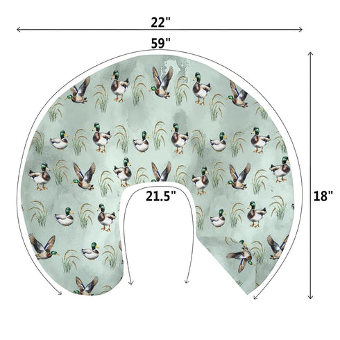 Vintage Mallard Ducks Baby Nursing Pillow Covers for Boy Girl Hunting Duck Green Leaves Nursing Slipcovers