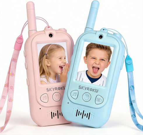 SKYROKU Video Walkie Talkies for Kids with AI Voice Changer & Magic Virtual
