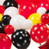Cartoon Mouse Balloon Garland Kit, 157pcs Black Red Yellow White Balloons for Video Game Theme Decorations