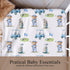 Wicbfdfv 52x28x9 Cute Bear Golf Cart Blue Baby Crib Sheet for Boys Girls in Bears Sport Golfing Flag Club Fitted Crib