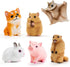 6PCS Animal Toys for Toddlers, Sensory Toys Cute Farm Animal Figures Pocket Pets Toys for Kids Includes Dog, Rabbit