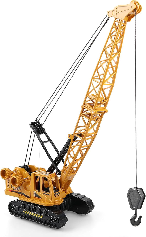 Diecast Crane Truck Toy for Boys Ages 3-12 Metal Construction Toy Truck