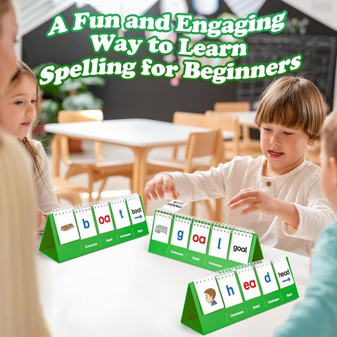 CVVC Phonics Word Games Flash Cards for Preschool Kindergarten, Learn to Read, Spelling Educational Toy Supplies