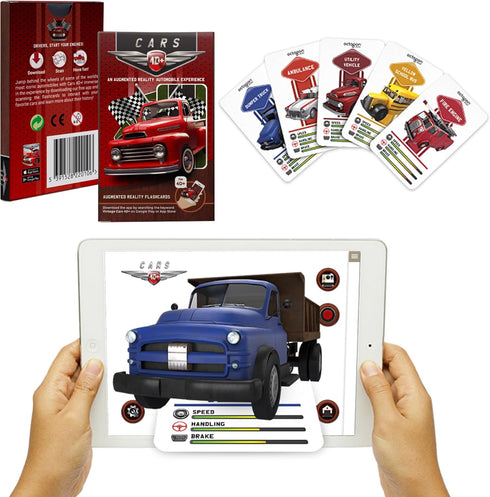 Cars 4D+ Augmented Reality Flashcards, Interactive Driving Experience with 26 Vehicles and Educational App