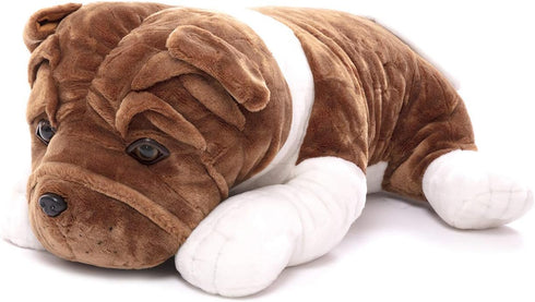 10") Plushland Realistic Stuffed Animal Toys Puppy Dog, Holiday Plush Figures for Kids, Babies to Play with (Bulldog