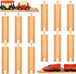 Mototo 12 PCS Wooden Train Track Straight Pieces 6 Inch Wooden Train
