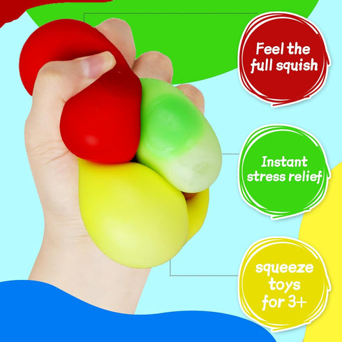 BitsFun 24Pack Mini Cubes Squishy Fidget Toys Squeeze Toys- Stress Cubes Mini Bulk Sensory Squishies Nice Ice Cube