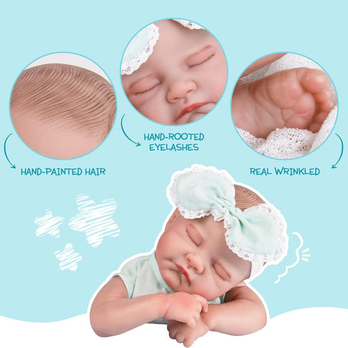 Aori Lifelike Reborn Baby Dolls - 20'' Sleeping Newborn Baby Girl with Doll Accessories for Girls 3+