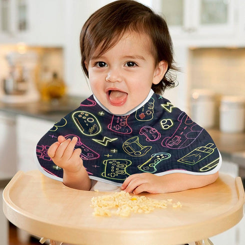 YETTASBIN Gamepad Muslin Baby Burp Cloth, Super Soft Absorbent Cotton Burp Rag Baby Bibs Feeding Cloth for Newborn Boys