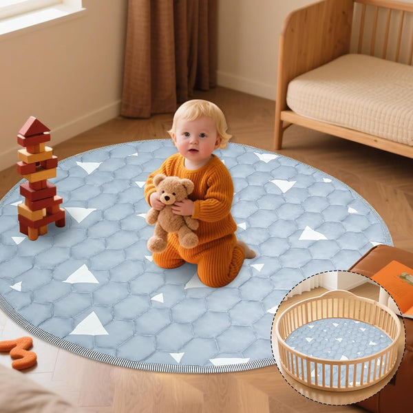 Baby Mat for Floor, Gentle Monster 40x40 Cushioning Padded Round Baby Playpen