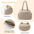LUKJOJO Asha Diaper Bag Tote For Daily Use, Travel Shoulder Diaper Bag With Long Strap (Beige)