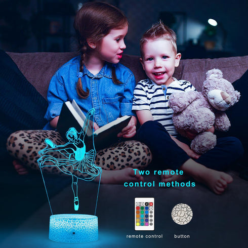 FlyonSea 16 Kids Ballet Gifts,Ballets Girls Light Dancer Color Changing Nightlight with Touch and Remote Control