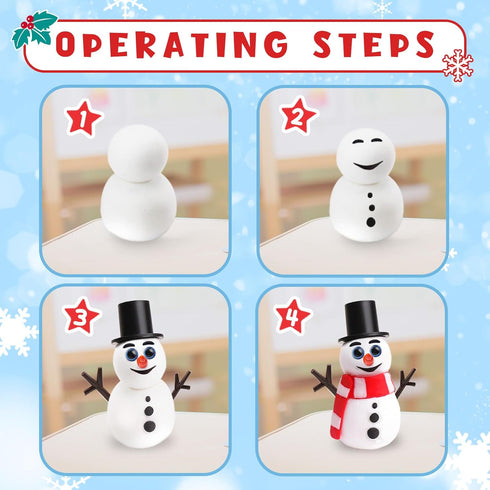 Christmas Stocking Stuffers for Kids, 4 Piece DIY Air Dry Clay Kit - Build a Snowman, Ages 3-12