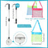 Hlimior 6Pcs Beach Sand Sifter, Adjustable Shark Teeth Sifter Shell Shovel Rock Scooper with Shell Collecting Bag