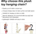 Tinoaly 2pcs 8 Plush Toy Storage Chain, Stuffed Animal Hanging Display Strap with Metal Clips Wall & Over Door