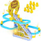 Small Duck Climbing Stairs Toy, Electric Duck Roller Coaster Set with LED Lights & Music, Birthday Gift for Kids