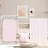 CrystalSylara 3 Piece Pink Bow Crib Bedding Set for Baby Girls - Soft