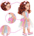 ZITA ELEMENT 18 Inch American Doll with Clothes and Accessories, Rainbow Dress, Bow, Bag, Shoes, Hairpin, Necklace