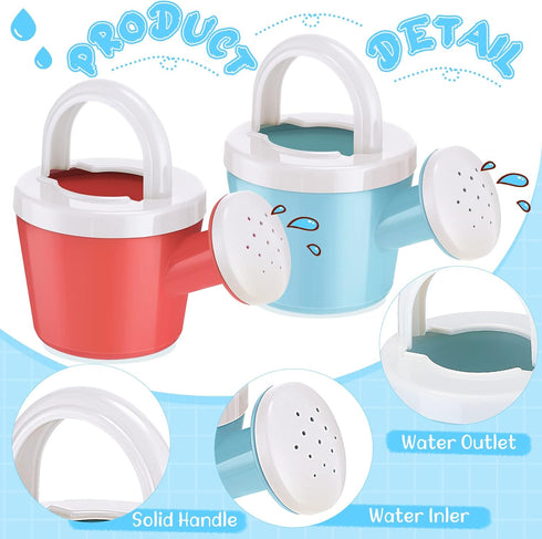 Sotiff 24 Pieces Plastic Watering Cans for Kids, Small Toddler Garden Tools, Bath Toys for Home Outdoor Play