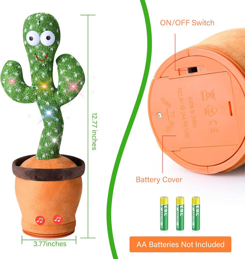 Baby Talking Cactus Toy, Dancing Cactus Repeats What You Say, Infant Sensory Toys for Ages 0-2, Funny Gifts