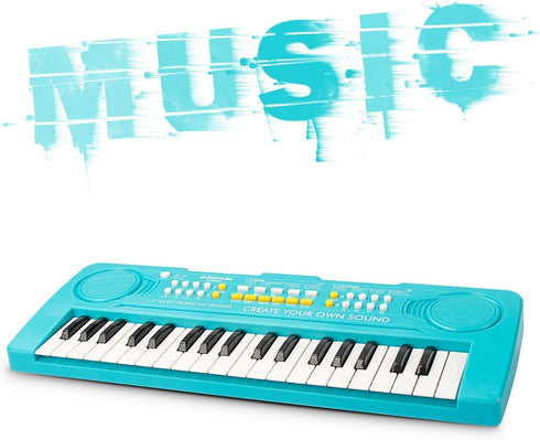 BIGFUN Kid Keyboard Piano - 37 Keys Multifunction Music Educational Instrument Toy for Kids Age 3-8 (Blue)