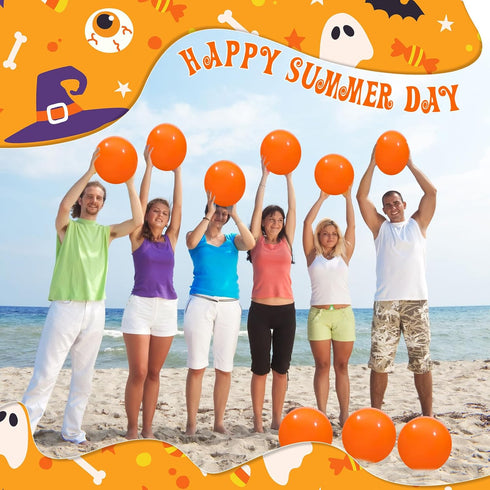 50 Pcs Halloween Pumpkin Inflatable Balls, Outdoor Decorations for Birthday Party, DIY Pumpkin Props
