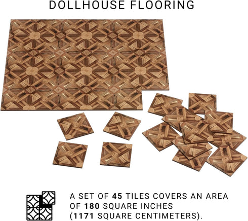 REDUCIO! 1:12 Dollhouse Flooring Tiles Miniature Parquet Pattern for Scale Decor Projects (Woven Diamond)