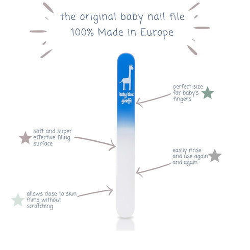 Baby Nail File, Safe Alternative for Nail Clippers, Ideal Gift for Any Occasion, Pink - Baby Blue Giraffe