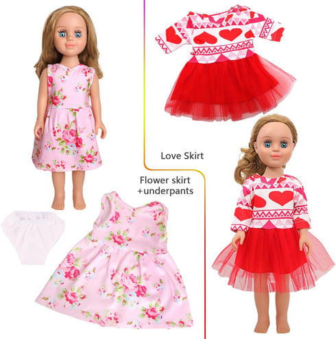 10 Sets 17 18 Inch Set MSYO Doll Clothes for - Dolls, Diverse Outfits (Floral, Polka Dot, Unicorn) & Accessories