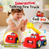 Hieoby 1-3, 2 Interactive Talking Fire Truck Toy for Toddlers Musical Toy with Realistic Sirens & Sounds & Lights