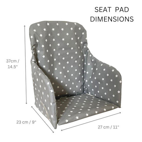 Messy Me High Chair Cushion for Wooden High Chairs - Fully Wipe Clean Seat Pad to Keep Baby Comfortable