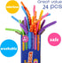24Pcs Fidget Toys Bulk for Kids: Textured Silicone Sensory Sticks, Fidgets for Classroom Prizes, Birthday Party Favors