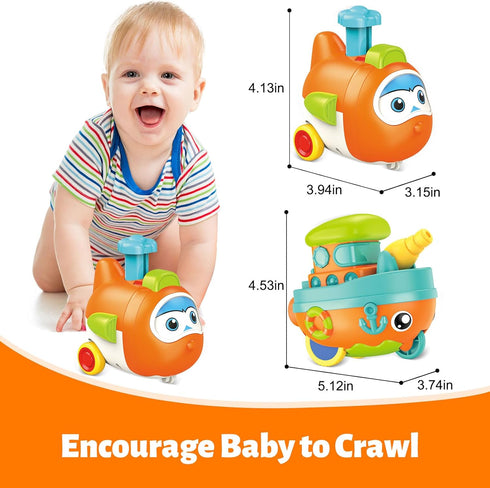 1 1-3, 6-9-12-18 Set, 1-2 Toddler Toys for Year Old Boy, Press to Go Car Toys for Toddlers Learning Baby toy Months