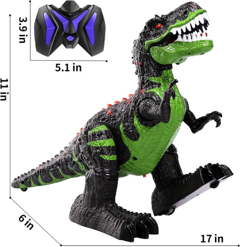 3 4 5 6 7 8 360 TEMI Remote Control Dinosaur Toys for Boys Years, Electrical Stunt RC Walking Dinosaur Toy with Light