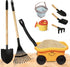 Todders Wheelbarrow Gardening Set, Kids Rake and Shovel Set for Dirt Digging,