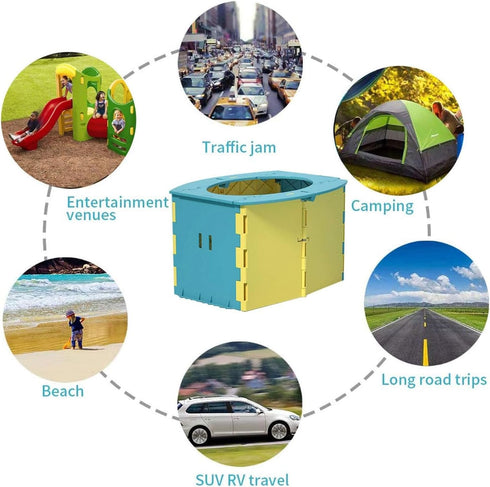 VUFVOID Travel Potty for Kids, Reusable Portable Folding Potty for Toddler, Travel Foldable Toilet for Travel Outdoor