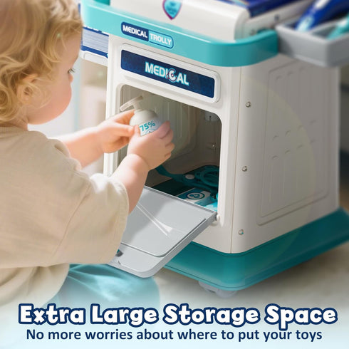 3-5, Set, 3 4 5 Lehoo Castle Doctor Kit for Toddlers Kids Doctors Play Mobile Cart with Lights and Sound, Pretend Play