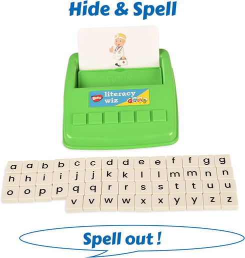 BOHS Literacy Wiz Fun Game - See and Hide Spell Lower Case Flash Cards for Preschool Language Learning