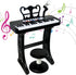 Love&Mini Piano Toy for Kids - 37 Keys Kids Piano Keyboard with Stool and Microphone, Black
