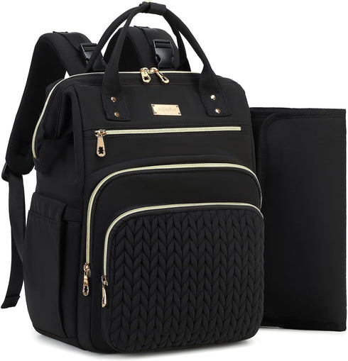 AIJIEKE Diaper Bag, Large Wide-Open Baby Diaper Backpack, Multi-functional Baby Travel Tote