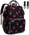 Dezcrab Flamingo Baby Diaper Bag Backpack for Women, Large Capacity Waterproof Maternity Travel
