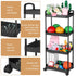 Baby Diaper Caddy Organizer, Rolling Plastic Movable Cart for Newborn Nursery Essentials, 3 Tiers, Black