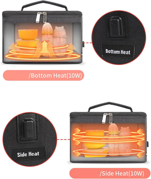 Portable Car Baby Bottle Warmer, Adjustable Temperature Milk Heater Bag with Digital Display Screen, Multi Purpose Milk