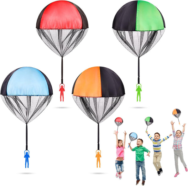 4 Pcs Parachute Toys for Kids 1-9 Years Old, Outdoor Flying Toys for Toddler, Coolest Gifts for Teen Boys and Men